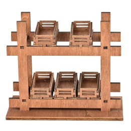 Puesto de madera con cajas cm 14x6.5x11.5 h