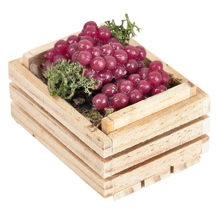 Wooden crate with bunches of grapes cm 5x4x3 h