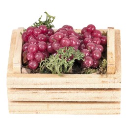 Cassetta in legno con grappoli d’uva cm 5x4x3 h