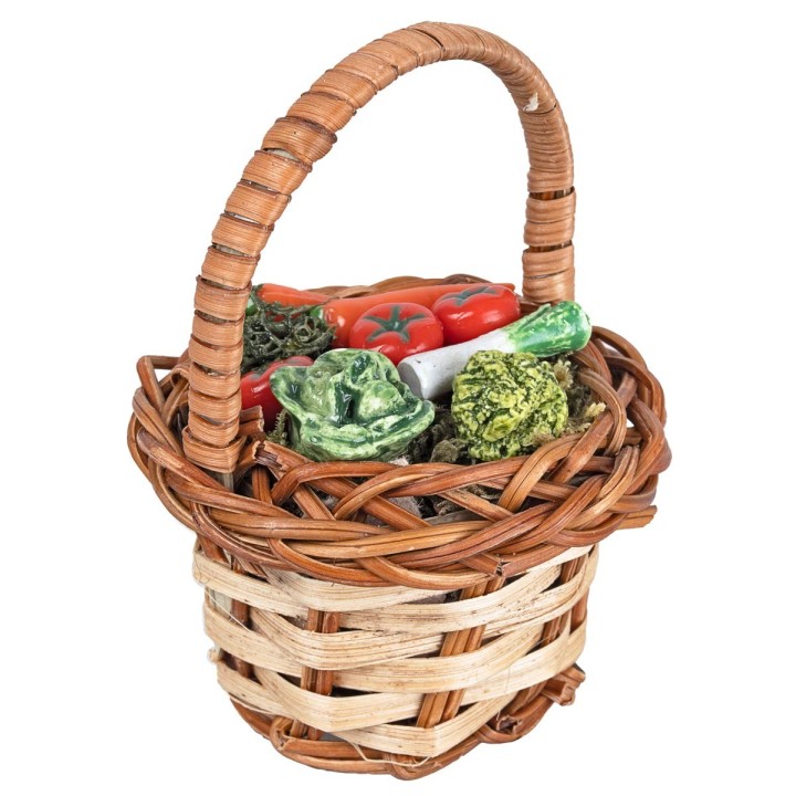 Wicker basket with assorted vegetables Ø 5