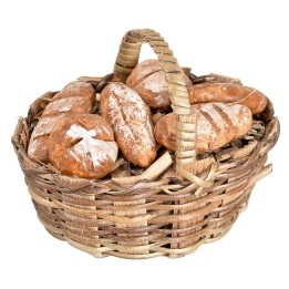 Cesta de mimbre con pan surtido cm 6,5x4x5 h