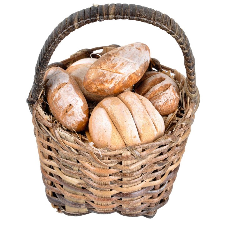 Cesta de mimbre con pan Ø 5,5 cm