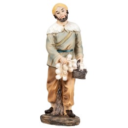 Hombre con manojos de ajo 15 cm en resina