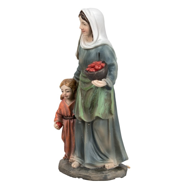 Mother with daughter 11 cm series in resin