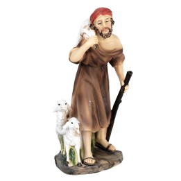 Shepherd with lamb on his shoulders 11 cm in resin