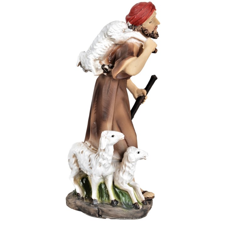 Shepherd with lamb on his shoulders 11 cm in resin