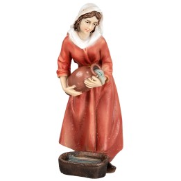 Woman with jug pouring water 11 cm in resin