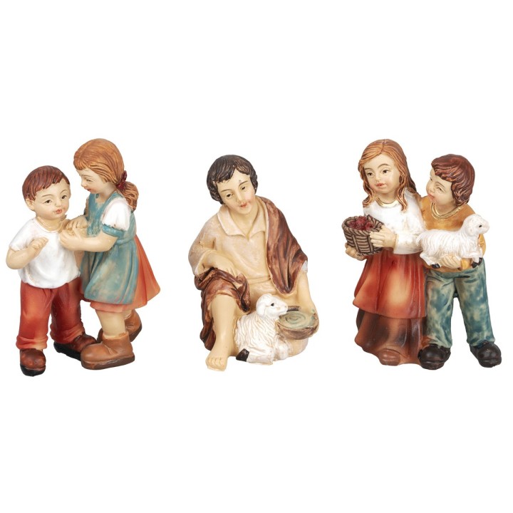 Set de 3 copias de niños en resina de la serie de 11 cm