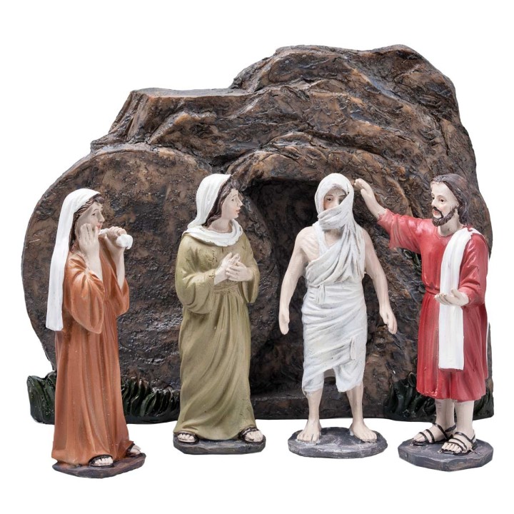 Resurrezione di Lazzaro 10 cm in resina statue pasquali