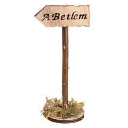 Cartello in legno con scritta “A Betlem” – Altezza 11 cm