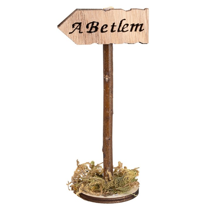 Wooden sign with the inscription "A Betlem" – Height 11 cm