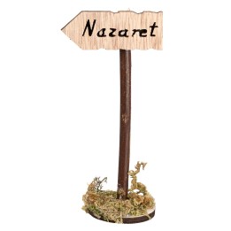 Cartel de madera con inscripción "Nazaret" - Altura 11 cm
