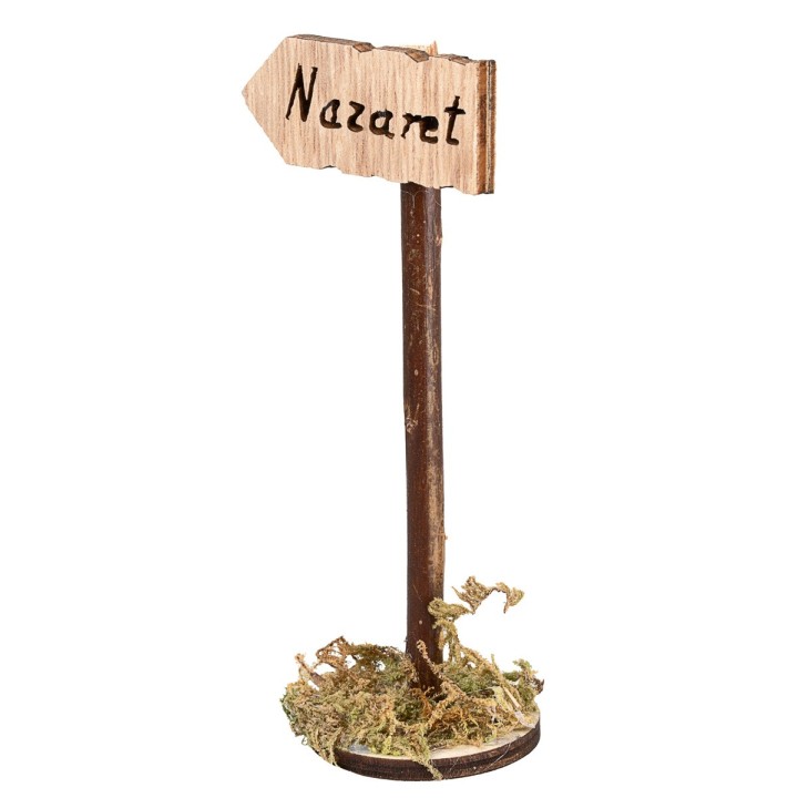 Cartel de madera con inscripción "Nazaret" - Altura 11 cm