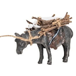 Resin donkey with bundles and sack – height 7 cm