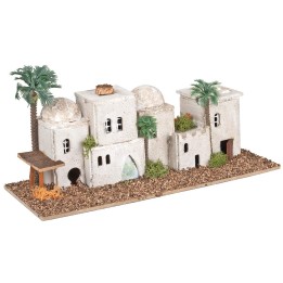 Gruppo di case arabe per paesaggi in lontananza cm 25x9,5x12 h