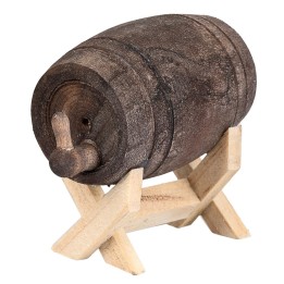 Barril de madera en soporte cm 6x4x5 h