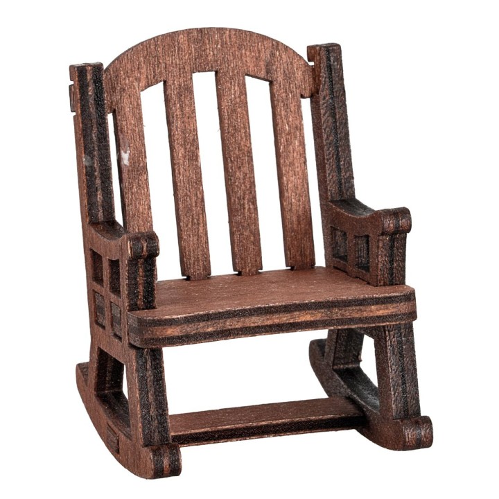 Mecedora de madera para belén, dimensiones 4x5x5 h.