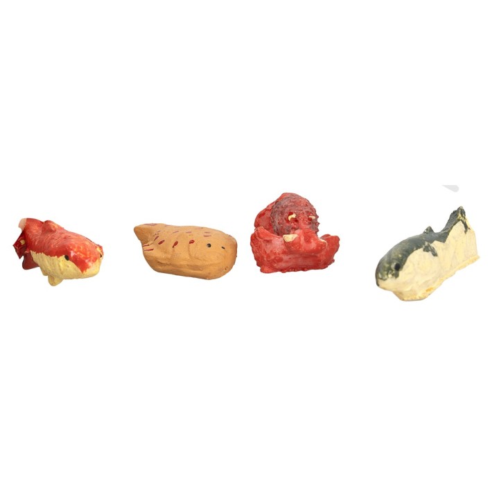 Set 4 pesci e crostacei in colori assortiti in resina