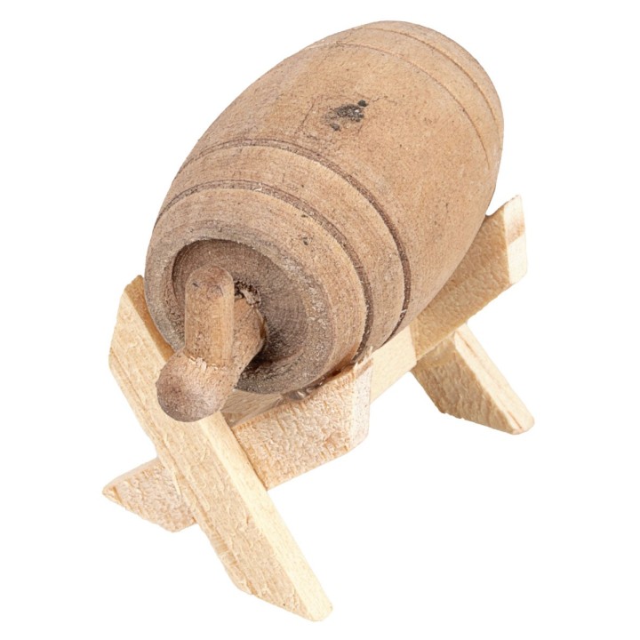 Barril de madera en soporte cm 4x3x4 h