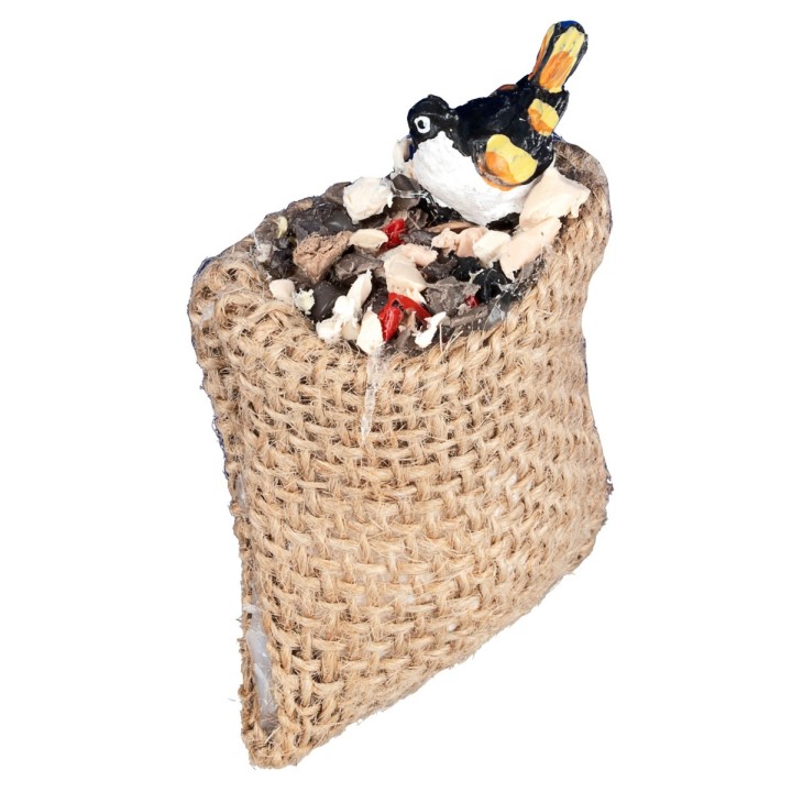 Pajarito sobre saco de yute – cm 4,5x5 h