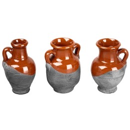 Set 3 anfore in terracotta altezza cm 7 h