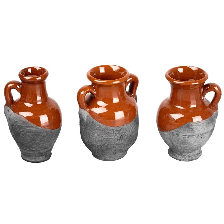 Set 3 anfore in terracotta altezza cm 7 h