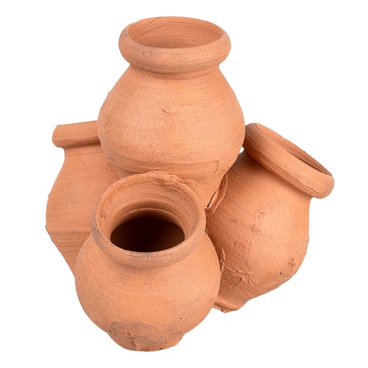 Block of 4 terracotta amphorae max height 6 cm