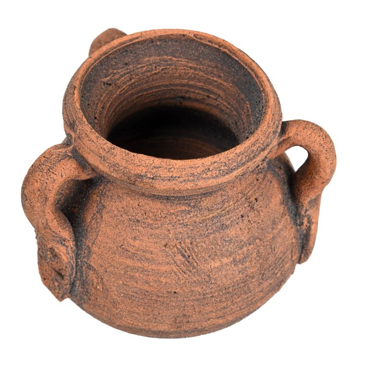 Terracotta amphora with three handles Ø 2.5x2.3 cm