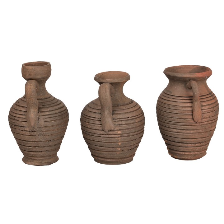 Set 3 anfore in terracotta altezza cm 5 h