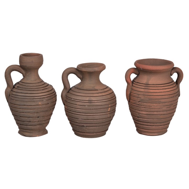 Set 3 anfore in terracotta altezza cm 5 h