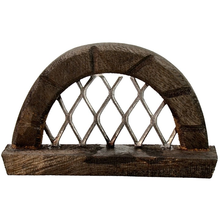 Finestra in legno con griglia in metallo cm 6,8x1,6x7 h