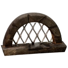 Finestra in legno con griglia in metallo cm 6,8x1,6x7 h