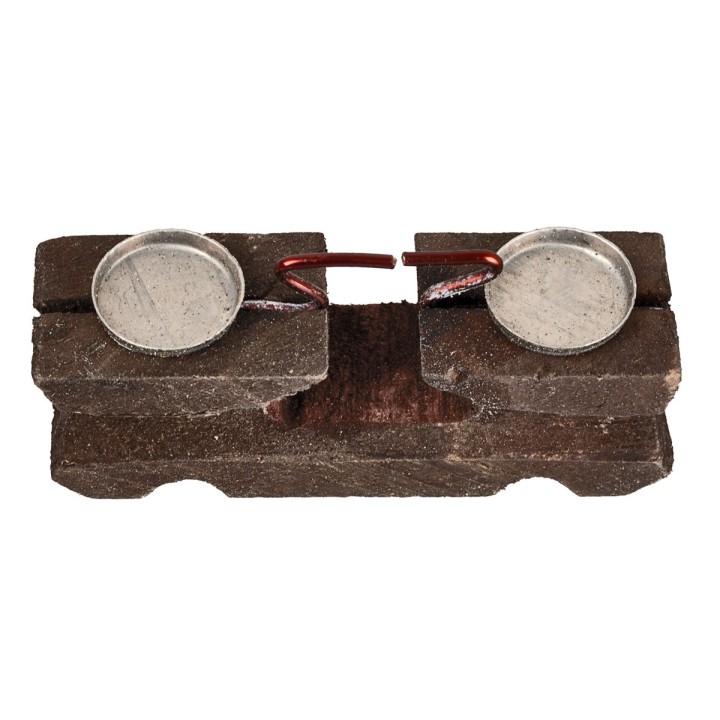 Balanza de madera con platillos de metal cm 5x1,5x2,4 h