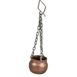 Copper pot with chain 10 cm Ø2.7x2.2 h