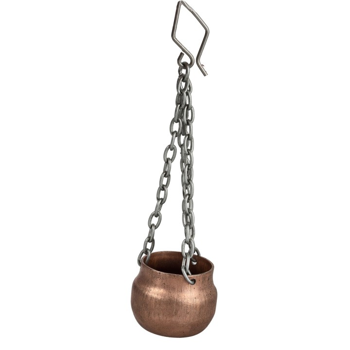 Copper pot with chain 10 cm Ø2.7x2.2 h