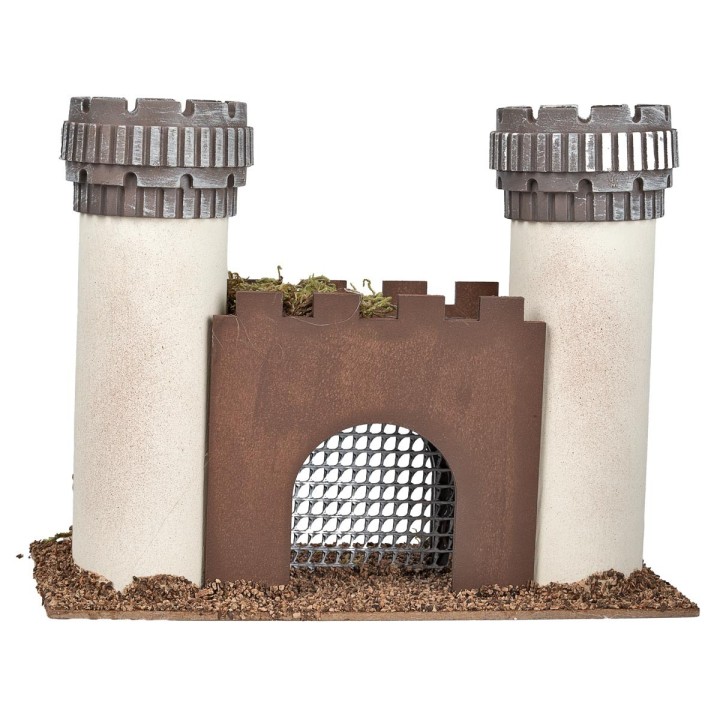 Castello con torri merlate e cancello cm 23,5x12x18,5 h