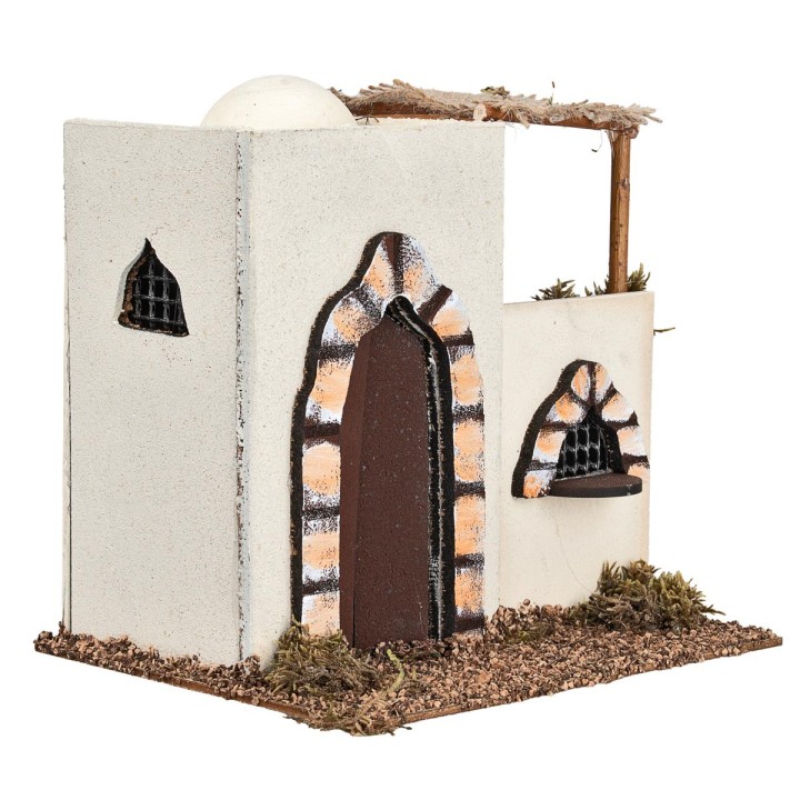 Arabic house with terrace and arched doorway cm 17x13x17 h