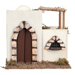 Casa araba con terrazza e portone ad arco cm 17x13x17 h