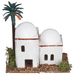 Casa araba con cupola e palma laterale cm 12x7x12 h