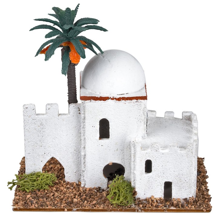 Casa araba con palma cm 12x7x12 h