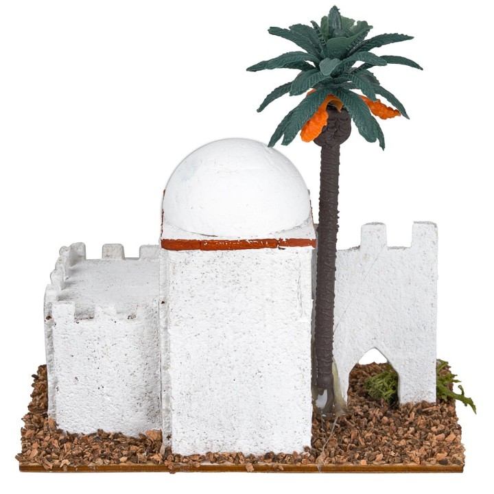 Casa araba con palma cm 12x7x12 h