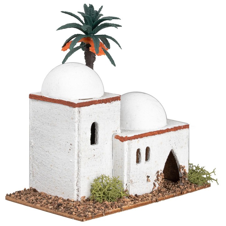 Arab house for background with domed roofs and entrance arch cm