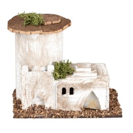 Casa árabe con torre de 12x7x10 cm h.
