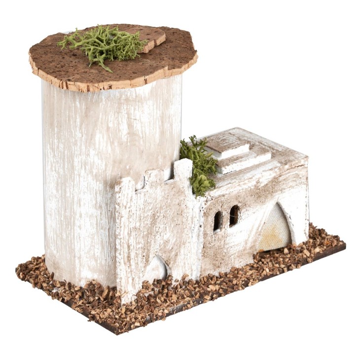 Casa árabe con torre de 12x7x10 cm h.
