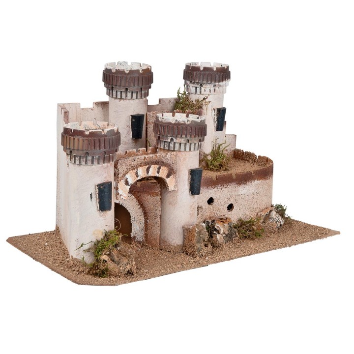 Castello con quattro torri merlate cm 40,5x23x23,5 h