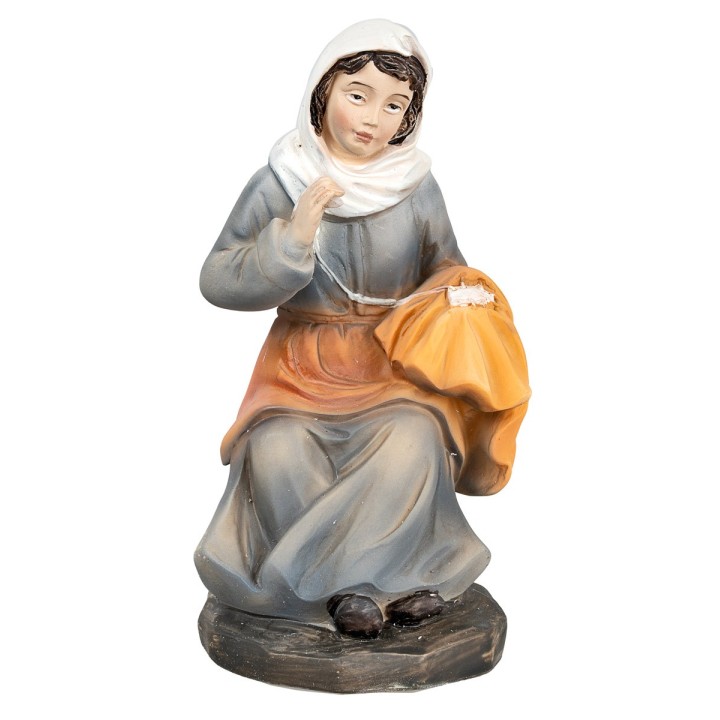 Mujer que cose en resina serie 15 cm