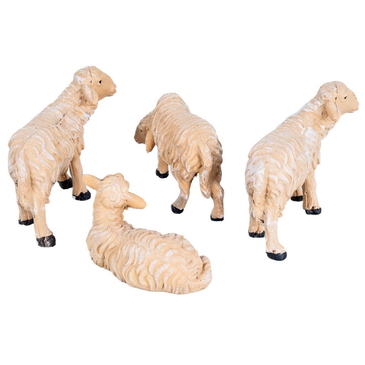 Set of 4 resin sheep for nativity scene series 21-25cm
