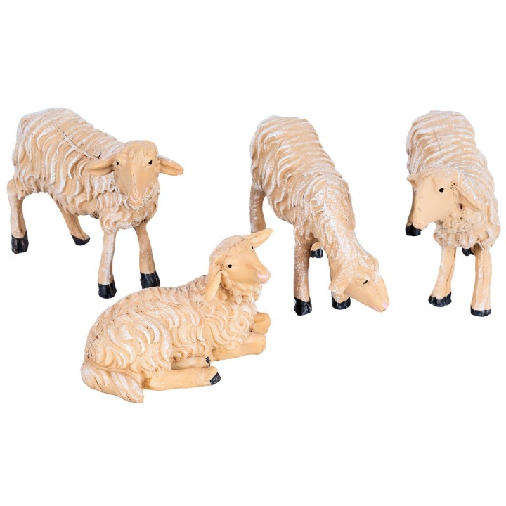 Set of 4 resin sheep for nativity scene series 21-25cm