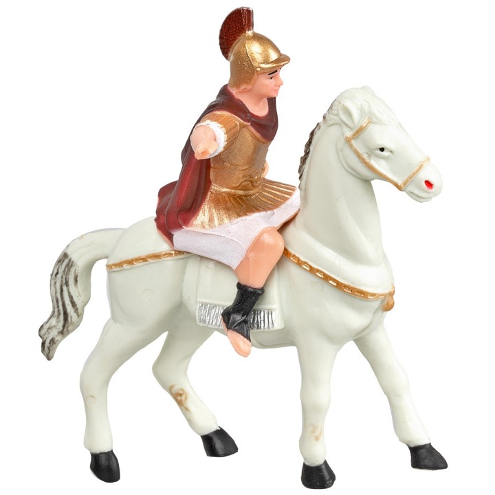 Soldato romano a cavallo cm 11h