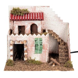 Casa de dos pisos iluminada cm 15x23x19 h